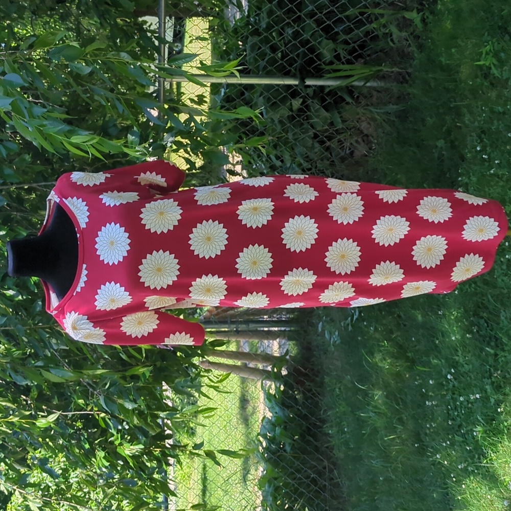 Lularoe Red Floral Dress